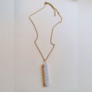 Jewelry Necklace Selenite Wire Wrap Bar New